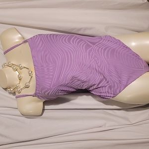 Love & Sports Violet Velour Body Suit